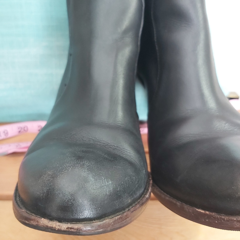 Cole Haan boots size 8.5 Black Leather Heeled Ankle 3.5" heels - Picture 12 of 16